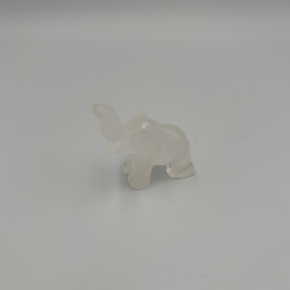 Vintage  Hand Carved Stone Marble Onyx Elephant Figurine Decorative